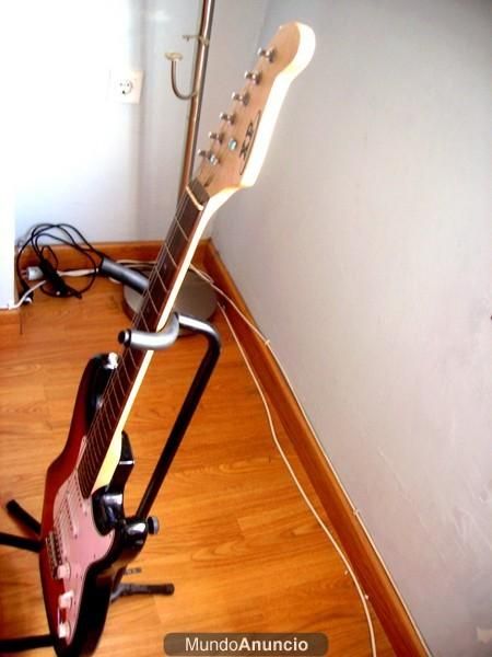 guitarra eléctrica nueva+soporte casa+ampli+fund