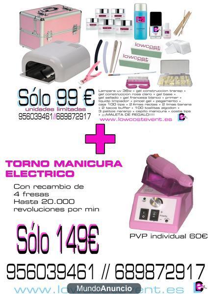 KIT PROFESIONAL UÑAS DE GEL CON MALETIN Y TORNO ELECTRICO 149€