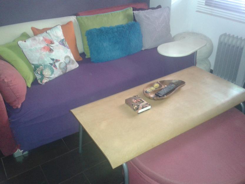 Sofá+mesa+mueble tv+puff+estantería