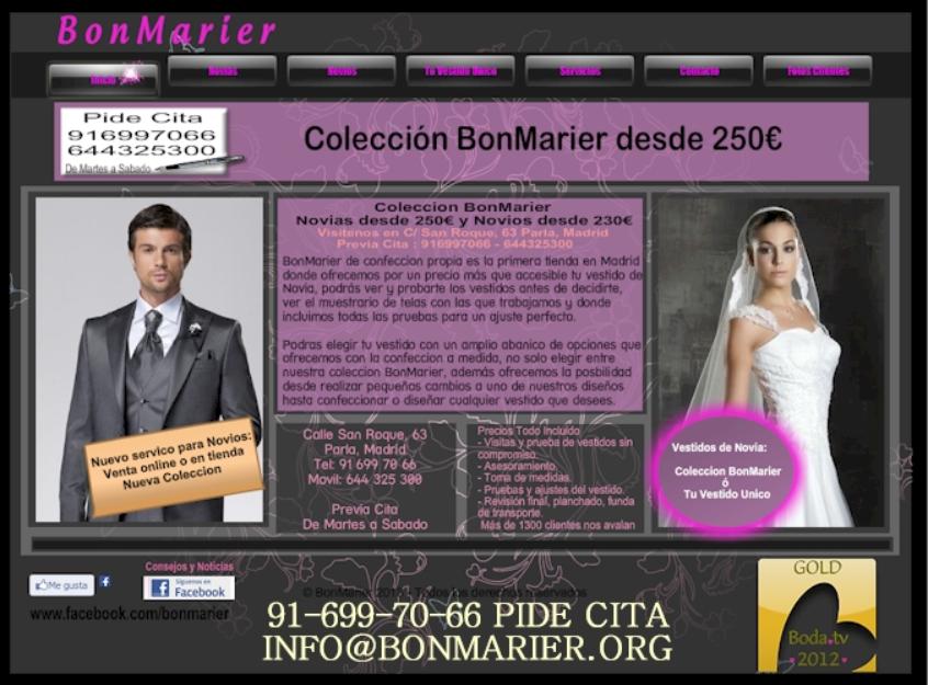 Vestidos de novia a medida Bonmarier