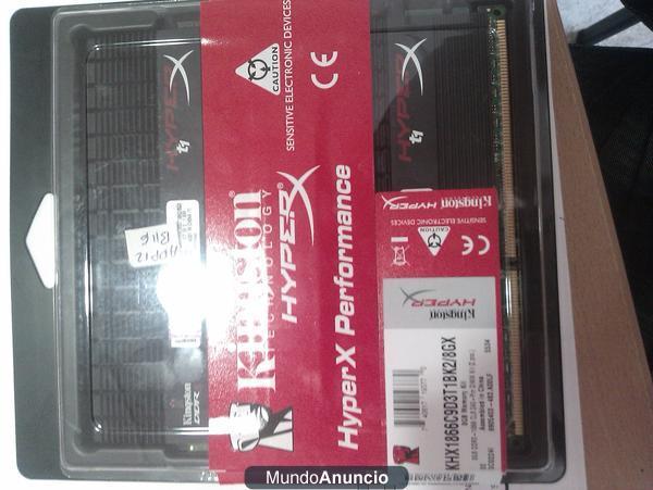 2 módulos de RAM kingston ddr3 8gb 1866 hyperx cl9