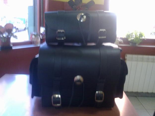 maleton trasero con rulo todo en cuero para custom-harley