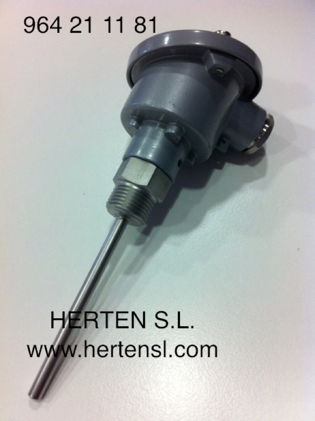 Sonda de temperatura Pt100 / RTD con convertidor 4-20mA