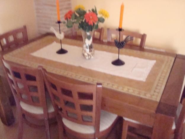 CONJUNTO DE MESA DE COMEDOR + 6 SILLAS