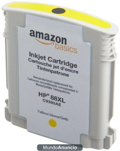 AmazonBasics - Cartuchos de tinta recargables equivalentes a Hewlett-Packard C9393AE (n.º 88), color amarillo