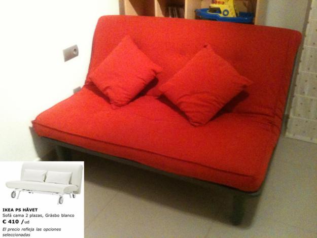 Se vende sofá-cama rojo casi nuevo por 199€  (en ikea 410€ )