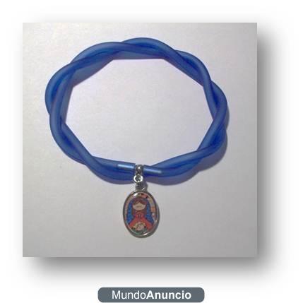 PULSERA VIRGENCITA PLIS en caucho de colores ... super BARATA !!