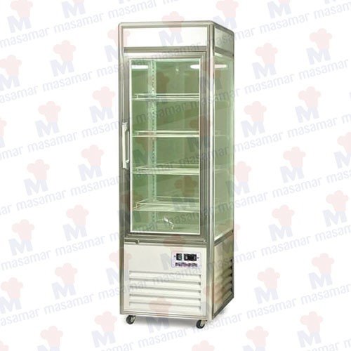 Vitrina de pasteleria 4 caras de cristal cobamaq