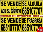 Carteles de se vende, se alquila, se traspasa, con su telefono - mejor precio | unprecio.es