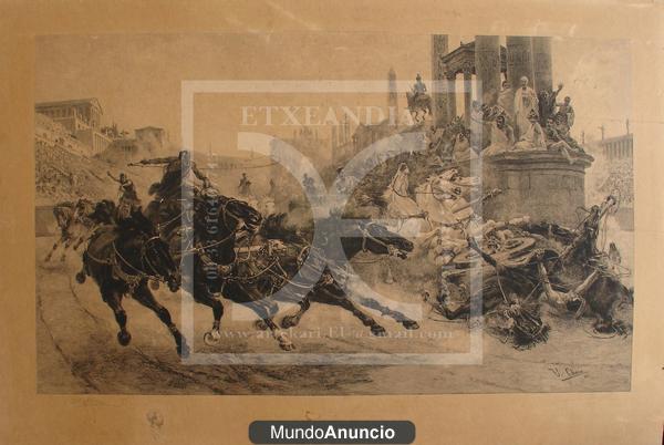 Ulpiano CHECA (1860-1916) - CARRERA DE CARROS ROMANOS-(1890)