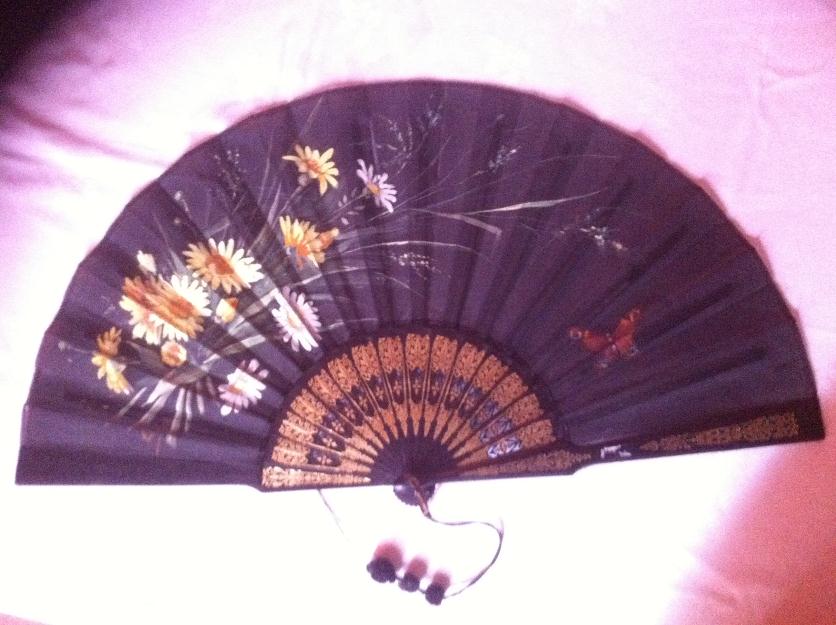 Antiguedades - 30 € - abanico pericon gasa pintada faro  - 62 cm -