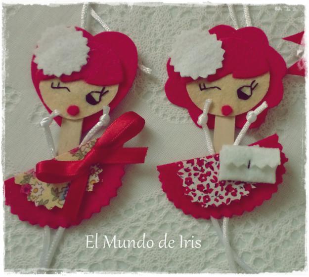 muñecas de fieltro 2 euros... comuniones, bodas