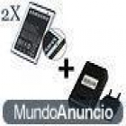 OPORTUNIDAD! NO TE QUEDES SIN BATERIA . LOTE DE 2 BATERIAS  CON SU CARGADOR DE BASE , CLAVIJA A 220 V Y USB - mejor precio | unprecio.es