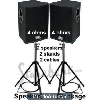 Pack de dos Altavoces Peavey Pro 15 MKII / 4 Ohm con tripodes y cables