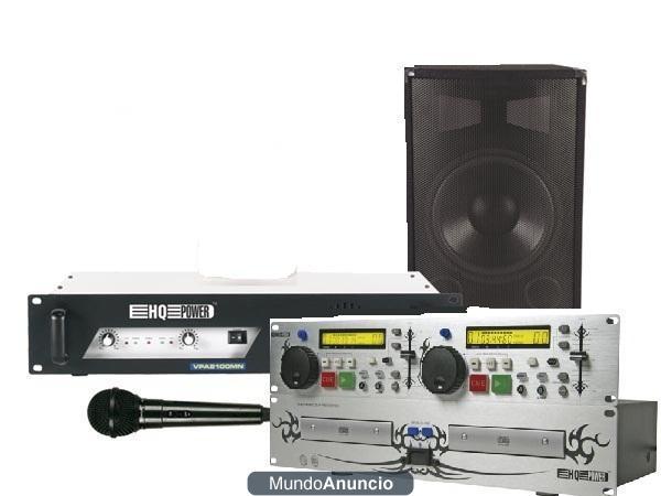 ALTAVOCES 500W   AMPLIFICADOR 100W   doble reproductor de cd