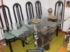 Se vende mesa cristal 90x140 con pie de marmol + 6 sillas - mejor precio | unprecio.es