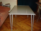 Mesa amplia de aluminio y cristal para comedor o salón - mejor precio | unprecio.es