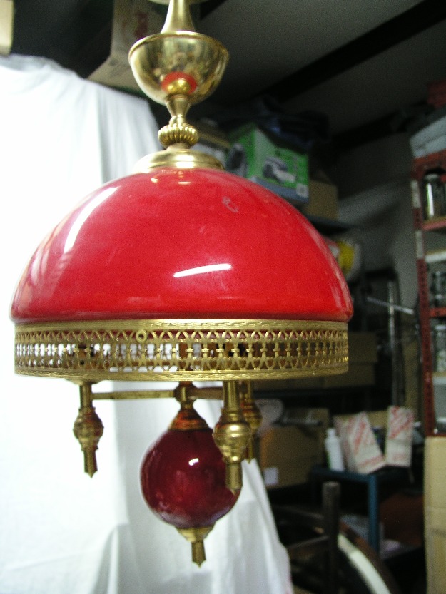 Lampara vintage roja años 60