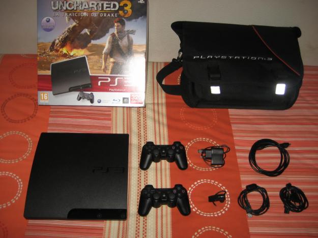 PS3 Slim 320 GB - Play Station 3 Slim 320 GB + Bolsa transporte + 2 Mandos + Auricular