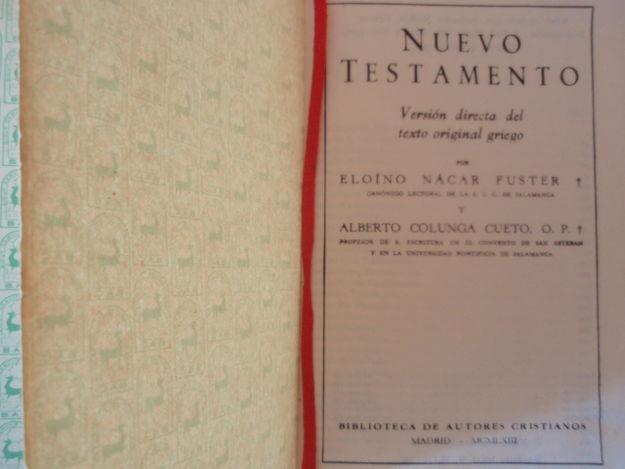 NUEVO TESTAMENTO. VERSION DIRECTA DEL TEXTO ORIGINAL GRIEGO (1963)