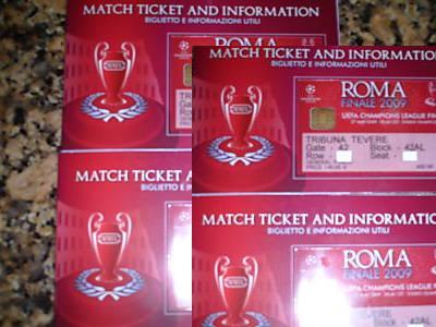 UEFA CHAMPIONS LEAGUE FINAL 2009 ROME - 4 TICKETS CAT 2