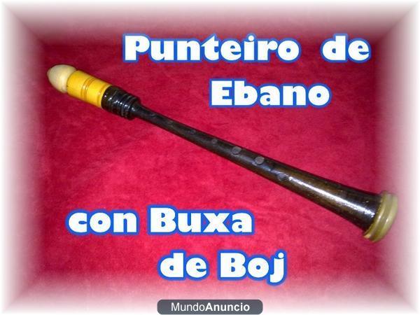 VENDO PUNTEIRO ANTIGUO DE EBANO CON BUXA DE BOJ PARA GAITA