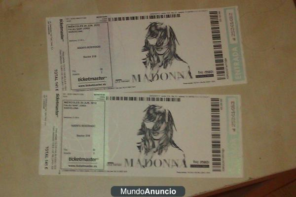 2 entradas concierto barcelona miercoles 20 jun 2012