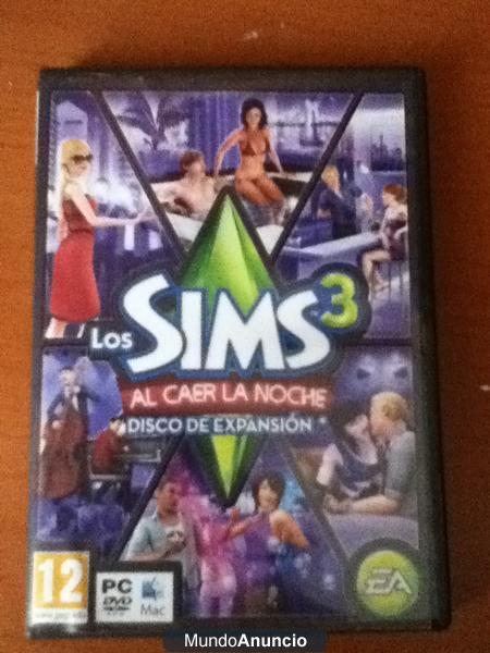 vendo juego los sims 3 al caer la noche para pc 20 euros