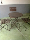 mesa de hierro redonda + 3 sillas - mejor precio | unprecio.es