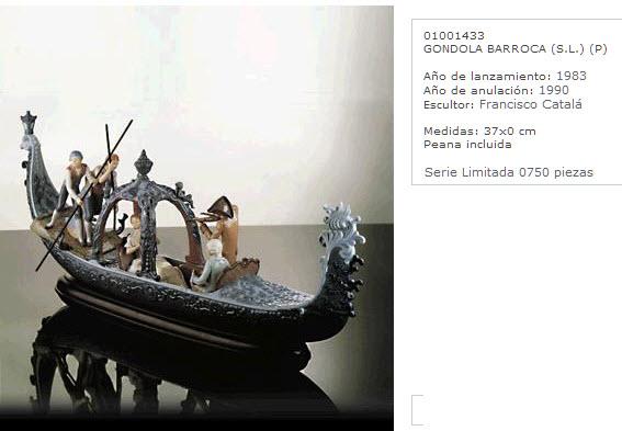 Venecia serenade,  nueva, figura de LLADRO, se hicieron 750 piezas, DESCATALOGADA En 1990)