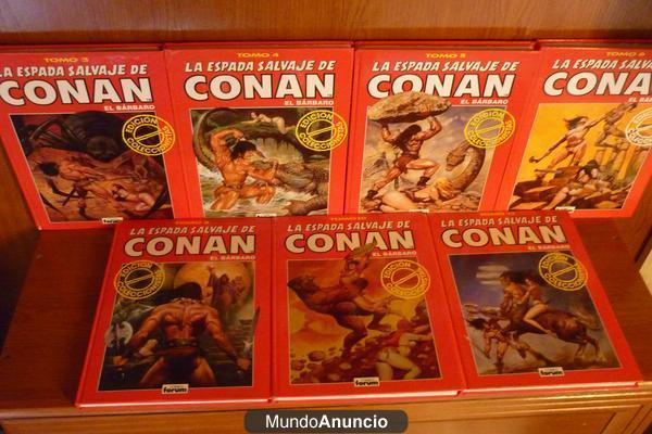 LOTE DE TOMOS DE ESPADA SALVAJE DE CONAN -TOMOS ROJOS - TAPA DURA