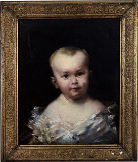 PINTURA AL OLEO  RETRATO DEL NIÑO  DE PINAZO