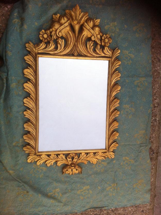 ANTIGUEDADES - 250€ espejo madera tallado y dorado - monj