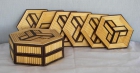 6 Posavasos de bambú de dos colores y su caja contenedora - mejor precio | unprecio.es