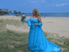 vendo precioso vestido de novia azul turquesa - mejor precio | unprecio.es