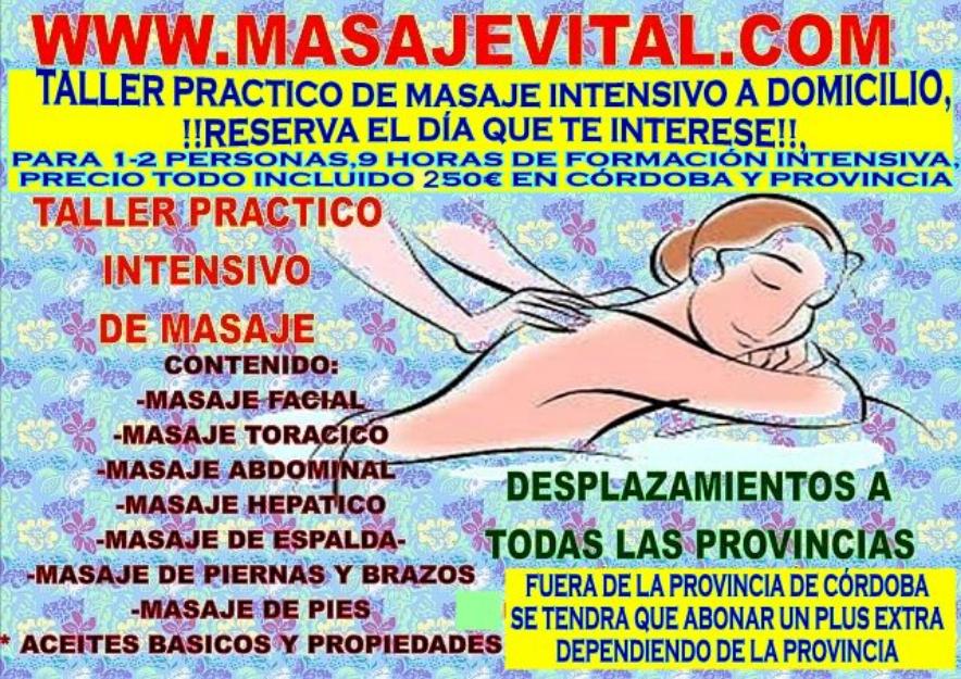 Taller de masaje intensivo,para 2 personas
