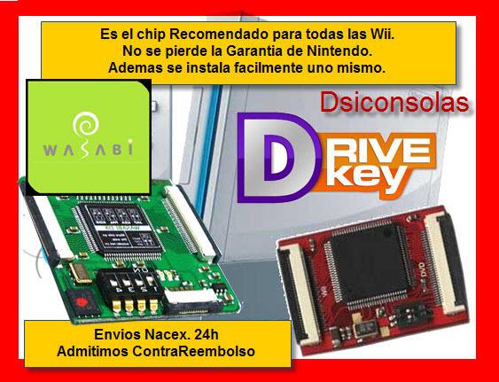 WII CHIPS :COMPRAR DRIVEKEY,WASABI DX Y SUNDRIVER