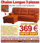 Sofá Chaise Longue 3 plazas con cajón contenedor - Hipersofa - mejor precio | unprecio.es