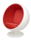 Sillón BALL-CH, diseño, blanco y rojo - mejor precio | unprecio.es