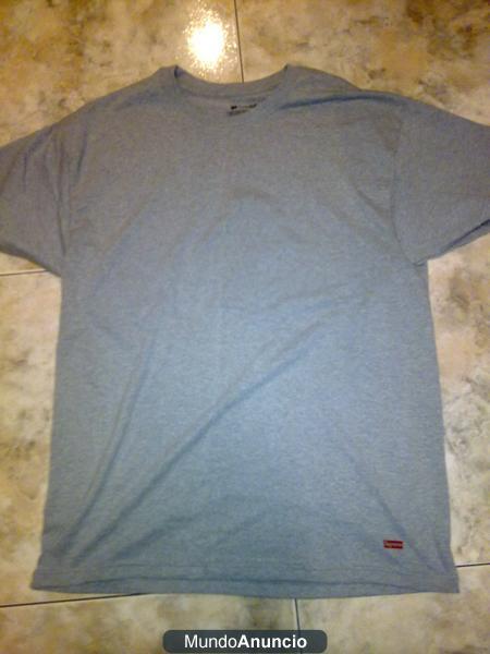 Camiseta SUPREME Básica Simple Color Gris Original Nuevo - Madrid