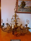 Antigua lampara de bronze de 6 brazos - mejor precio | unprecio.es