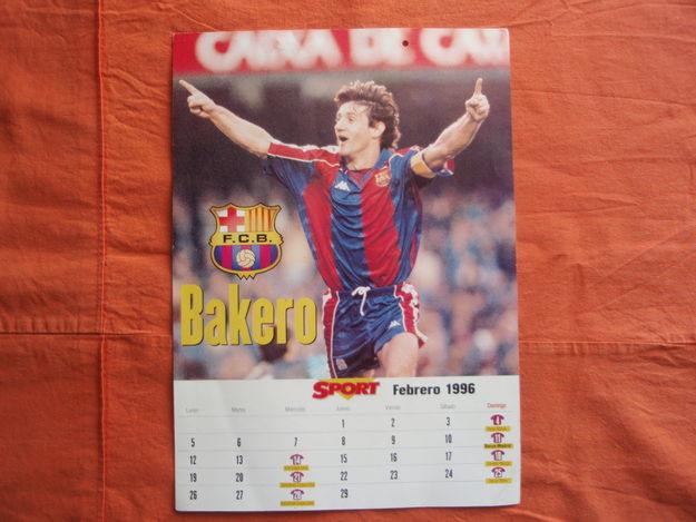 BAKERO. BARÇA.CALENDARIO FEBRERO  1996