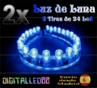 Luz de luna 2 tiras flexibles 24 led azul 24cm 12v acuario tira led impermeable - mejor precio | unprecio.es