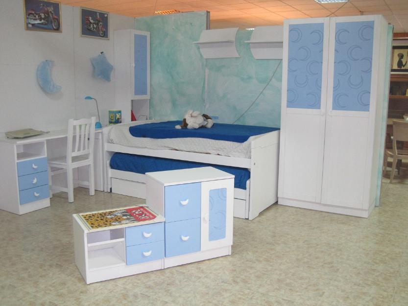 Dormitorio juvenil de madera maciza de pino