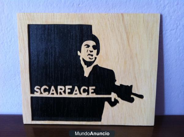 Scarface, tony montana, cuadro de madera, envio