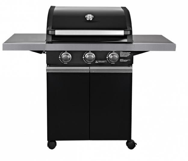Barbacoa de acero inoxidable con funcionamiento a gas de 3 Quemadores, BBQ