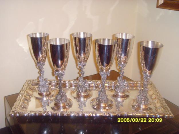 Copas antiguas de plata maciza