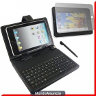 USB Teclado Negro Funda de cuero+Protector Film Para 7\" Android Tablet PC ePad - mejor precio | unprecio.es