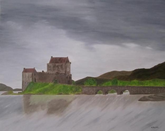 Óleo sobre lienzo - Eilean Donan. 92x73cm