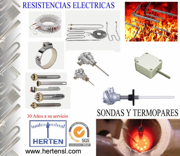 RESISTENCIAS ELECTRICAS, SONDAS DE TEMPERATURA Y TERMOPARES HERTEN -FABRICACION-